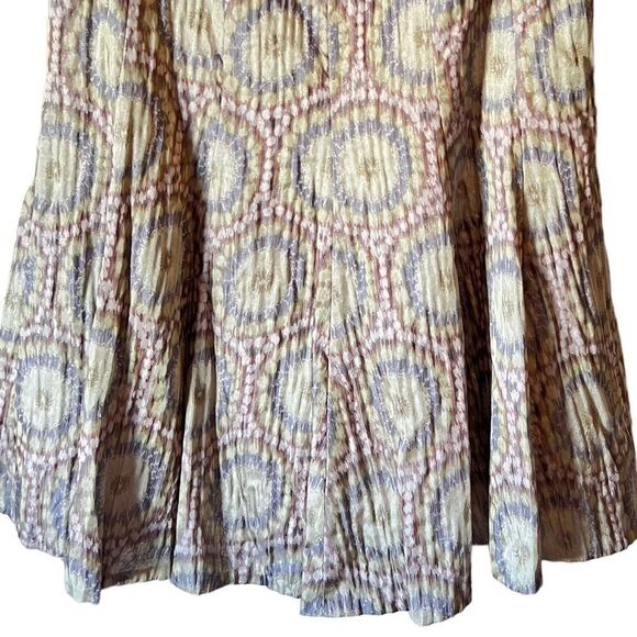 Lafayette 148 New York Metallic Abstract Print Shimmering Silk Blend Flare Skirt - Picture 13 of 14